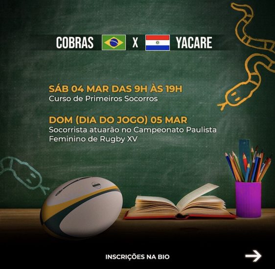 Inscreva-se nos primeiros cursos do ano, durante o Super Rugby Américas