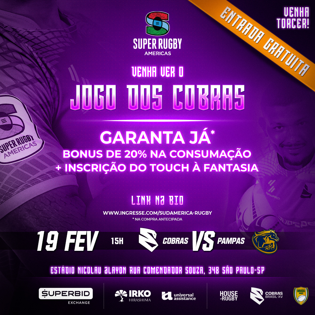 Garanta já seu ingresso para ver os Cobras! É gratuito
