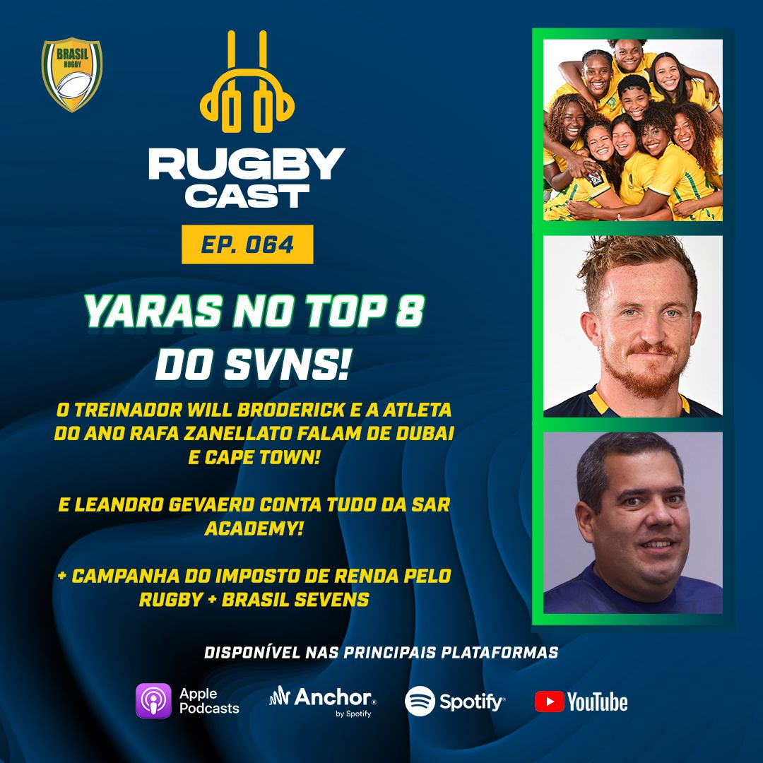 RugbyCast #64 com Rafa, atleta do ano pelo COB, e Will, treinador das Yaras, direto da África do Sul