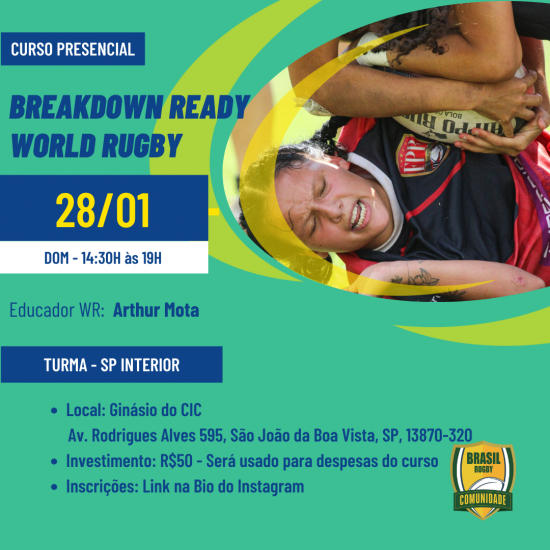 Curso disponível Breakdown Ready – World Rugby – Inscreva-se já