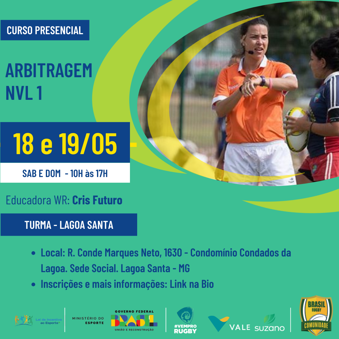 Curso de Arbitragem WR Nível 1 em Lagoa Santa (MG) em maio: inscreva-se!