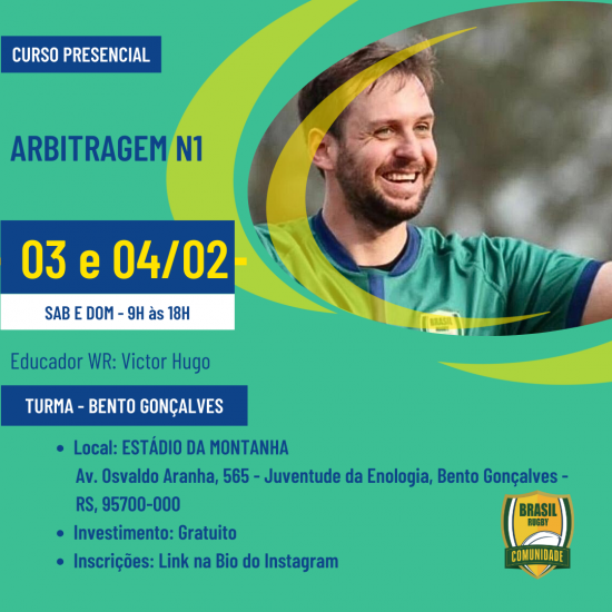 Curso de Arbitragem WR Nivel 1 em Bento Gonçalves – Inscreva-se já
