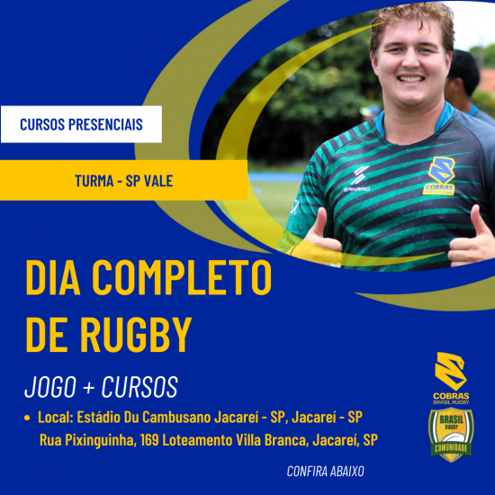 Dia completo de Rugby: Jogo dos Cobras + Cursos – Inscreva-se já!
