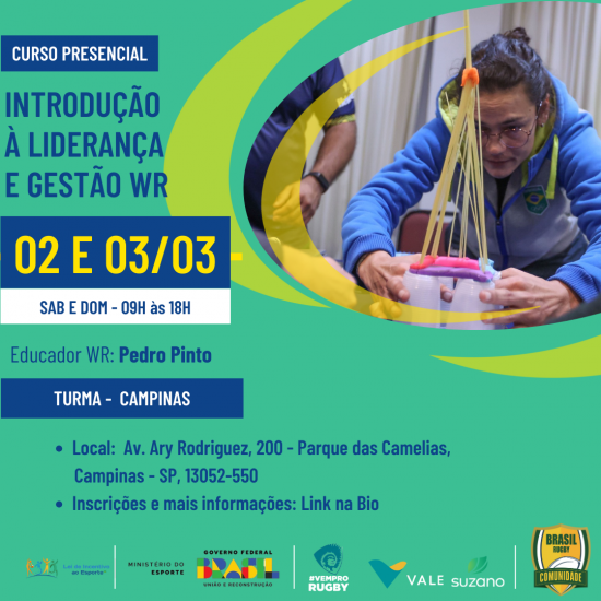 Curso Disponível em Campinas: Introdução a Liderança e Gestão World Rugby – Inscreva-se já!