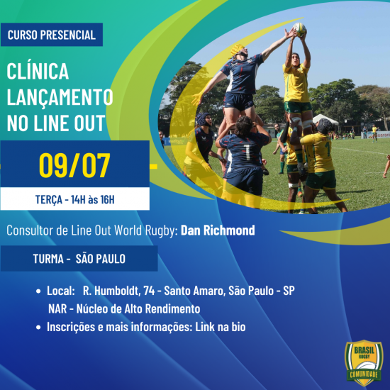 Clínica de Lançamento de Line Out disponível em São Paulo no NAR – Núcleo de Alto Rendimento, inscreva-se já