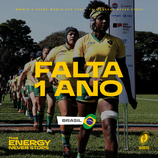 Falta um ano para a Copa do Mundo de Rugby feminino, que terá a estreia do Brasil!