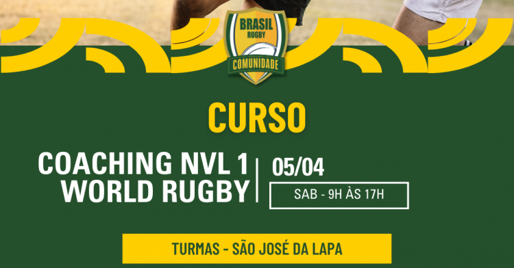 Curso disponível – Coaching NVL 1 da World Rugby em Minas Gerais